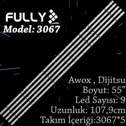 FULLY SET-3067 DijitsuAWOX 55 INC 5 ADET (SET) TV LED BAR