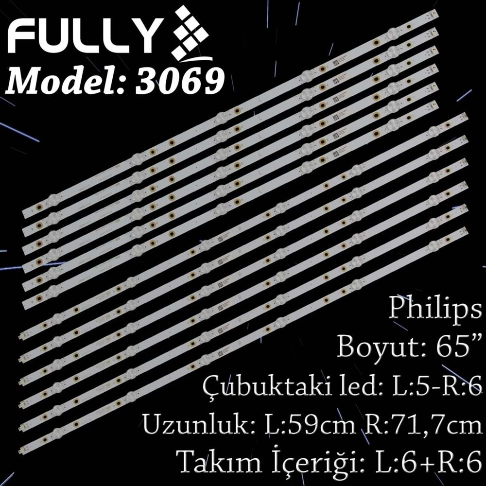 FULLY SET-3069 PHILIPS 65 INC 6R+6L ADET (SET) TV LED BAR