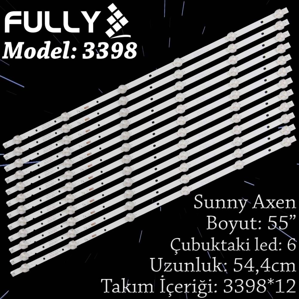 FULLY SET-3398 AXENSUNNY 55 INC 12 ADET (SET) TV LED BAR