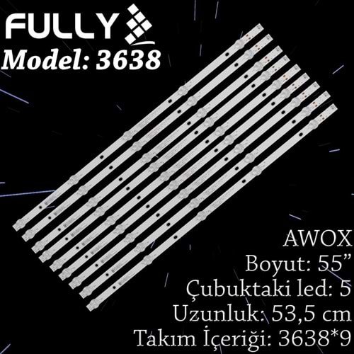 FULLY SET-3638 AWOX 55 INC 9 ADET (SET) TV LED BAR