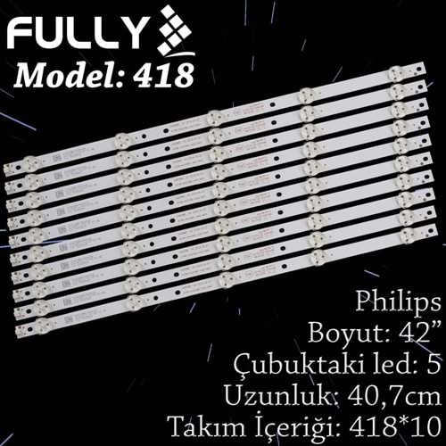 FULLY SET-414 PHILIPS 42 INC 10 ADET (SET) TV LED BAR