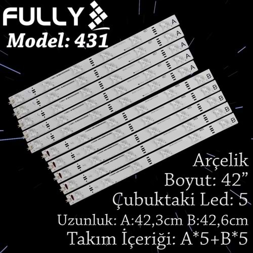 FULLY SET-431 Arcelik 42 INC 5A+5B ADET (SET) TV LED BAR