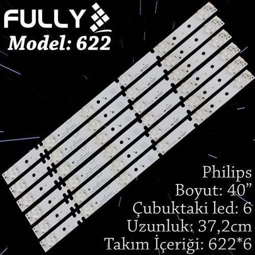 FULLY SET-622 PHILIPS 40 INC 6 ADET (SET) TV LED BAR