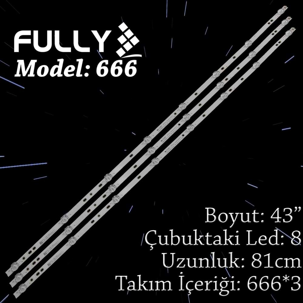 FULLY SET-666 VOX 43 INC 3 ADET (SET) TV LED BAR