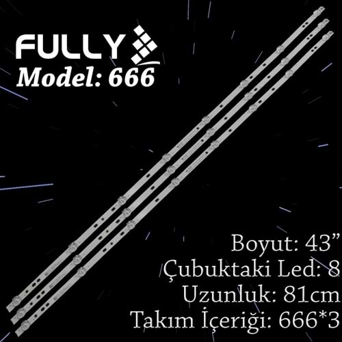 FULLY SET-666 VOX 43 INC 3 ADET (SET) TV LED BAR