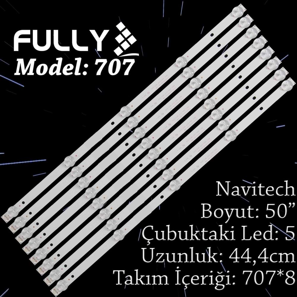 FULLY SET-707 NAVITECH 50 INC 8 ADET (SET) TV LED BAR