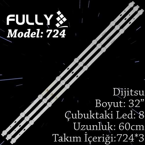 FULLY SET-724 VOXFOX 32 INC 3 ADET (SET) TV LED BAR