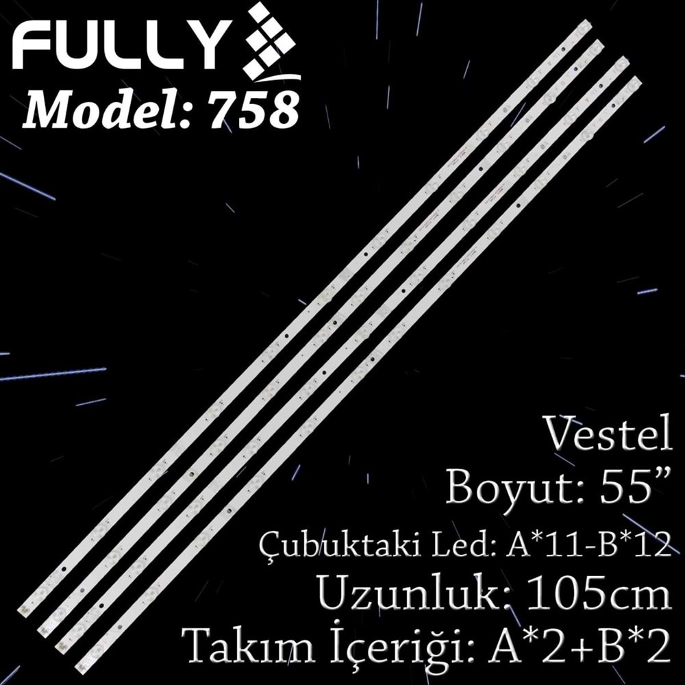 FULLY SET-758 VESTEL 55 INC 2A+2B ADET (SET) TV LED BAR