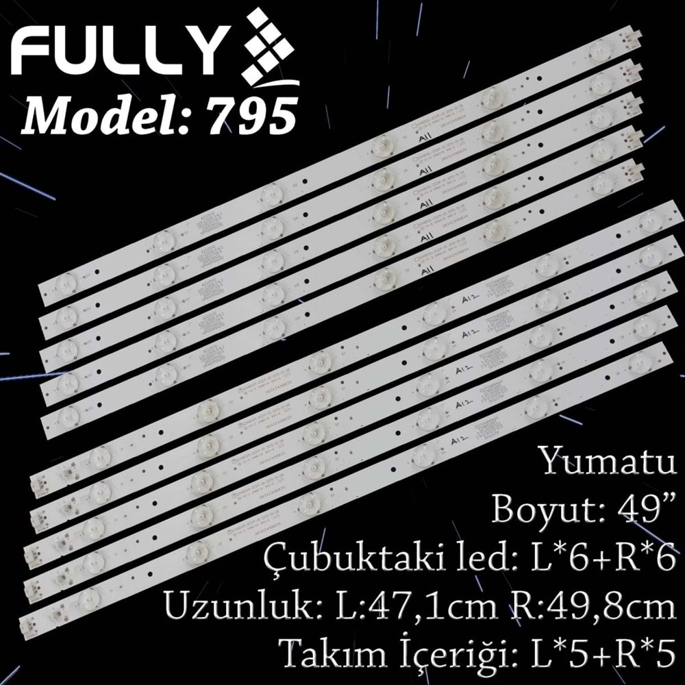 FULLY SET-795 Yumatu 49 INC 5L+5R ADET (SET) TV LED BAR