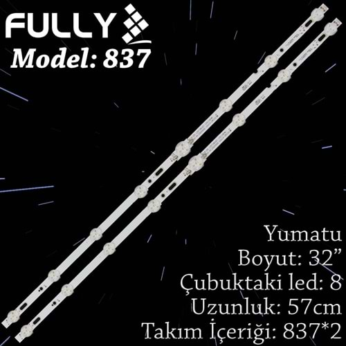 FULLY SET-837 YUMATUADLER 32 INC 2 ADET (SET) TV LED BAR