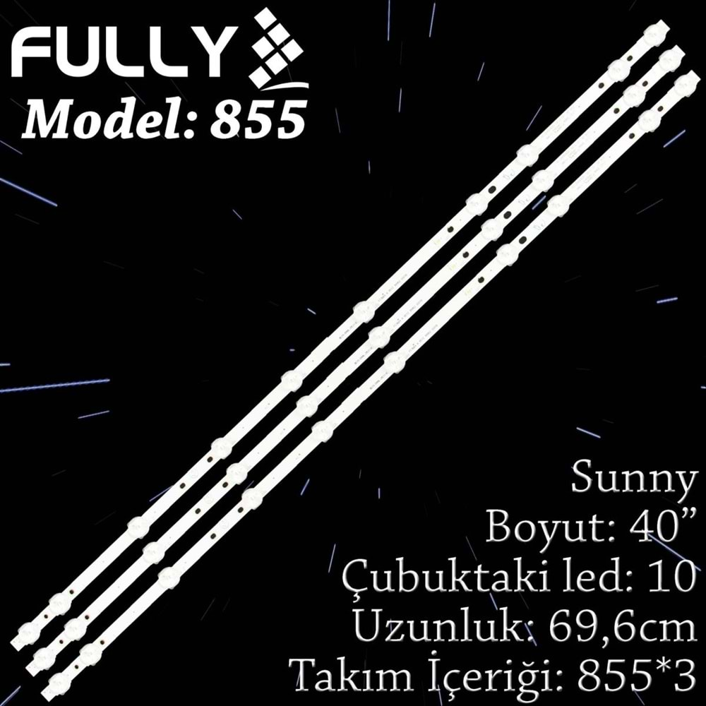 FULLY SET-855 SUNNYPOLARLİNE 40 INC 3 ADET (SET) TV LED BAR