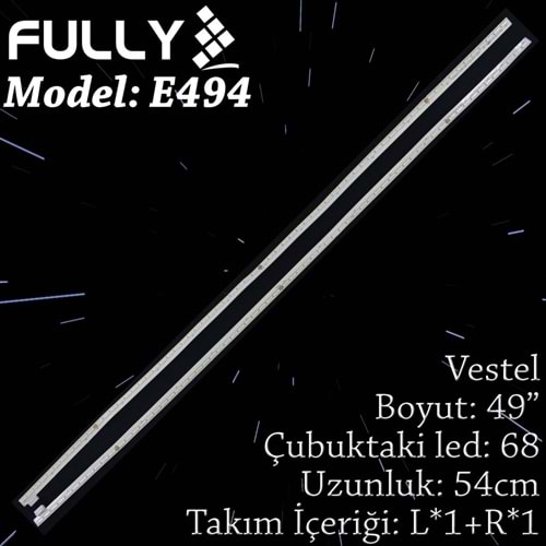 FULLY SET-ELED-494 VESTEL 49 INC 1L+1R ADET (SET) TV LED BAR