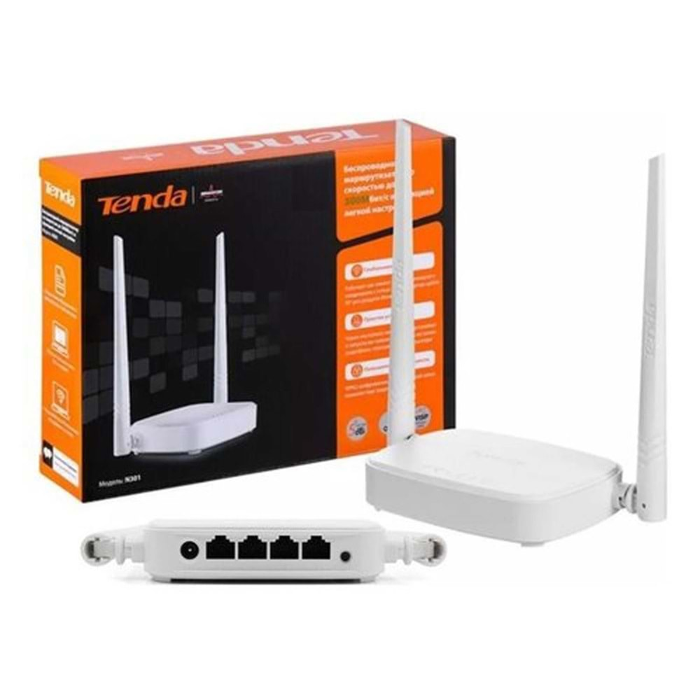 Tenda N301 WiFi-N 4 Port 2 Anten Kablosuz Router