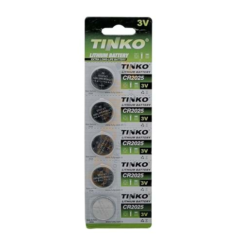 Tinko Cr2025 3V 5'Li Blister Paket Lityum Pil