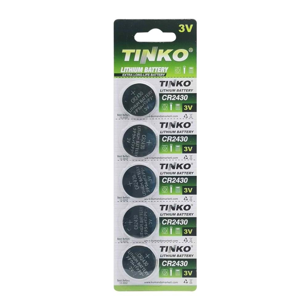 Tinko Cr2430 3V 5'Li Blister Paket Lityum Pil